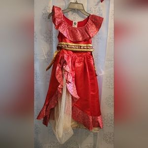 Disney Girls Red and Gold Fantasy Dress up Costume. Size 5/6 Used